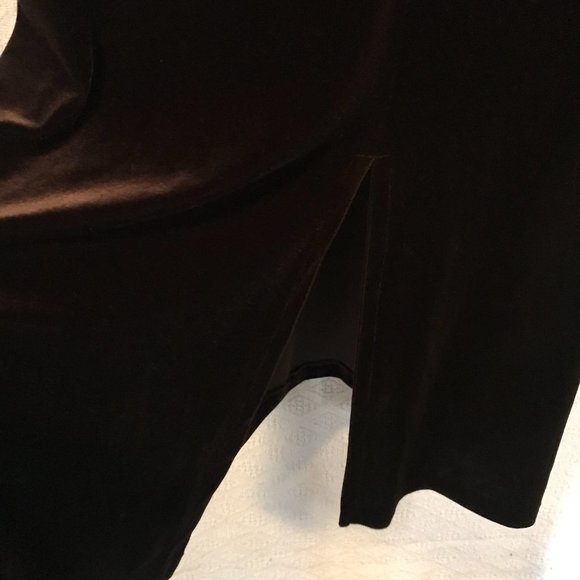 Vintage Velour Maxi Dress - Bodycon - Chocolate Brown - Picture 4 of 10